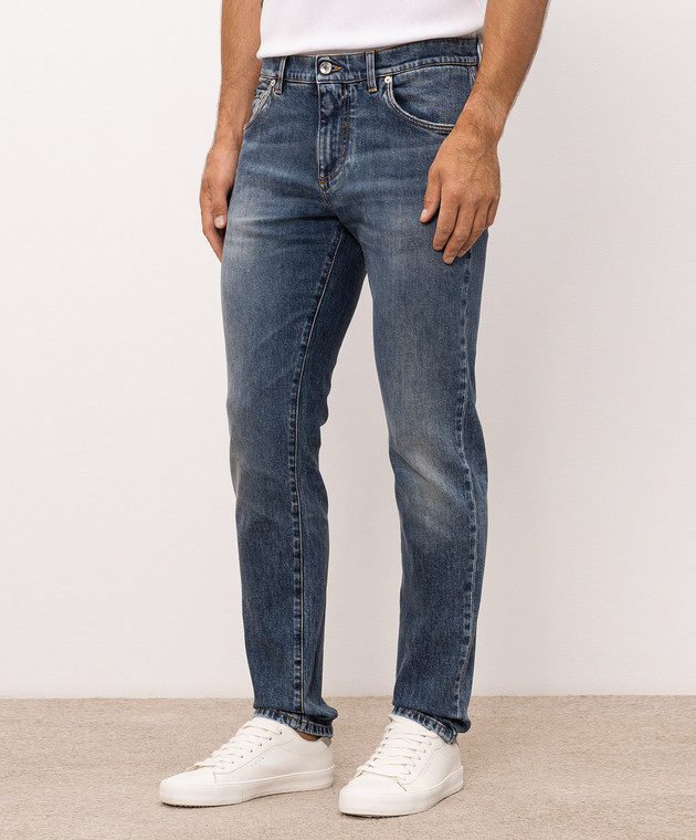 Dolce&Gabbana Сині джинси слім з ефектом потертості GY07CDG8PK5 зображення 3