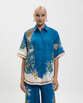 Alemais Синяя рубашка Luda из льна 6394T