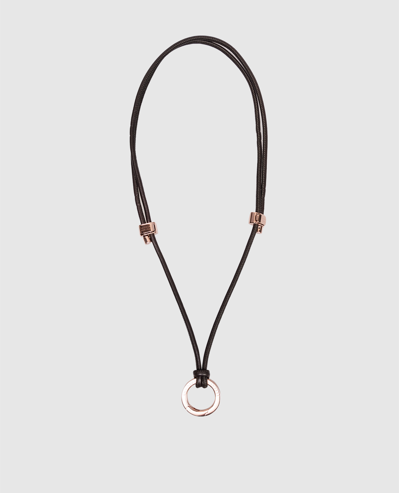 Коричневый кожаный шнурок для очков с гравировкой логотипа