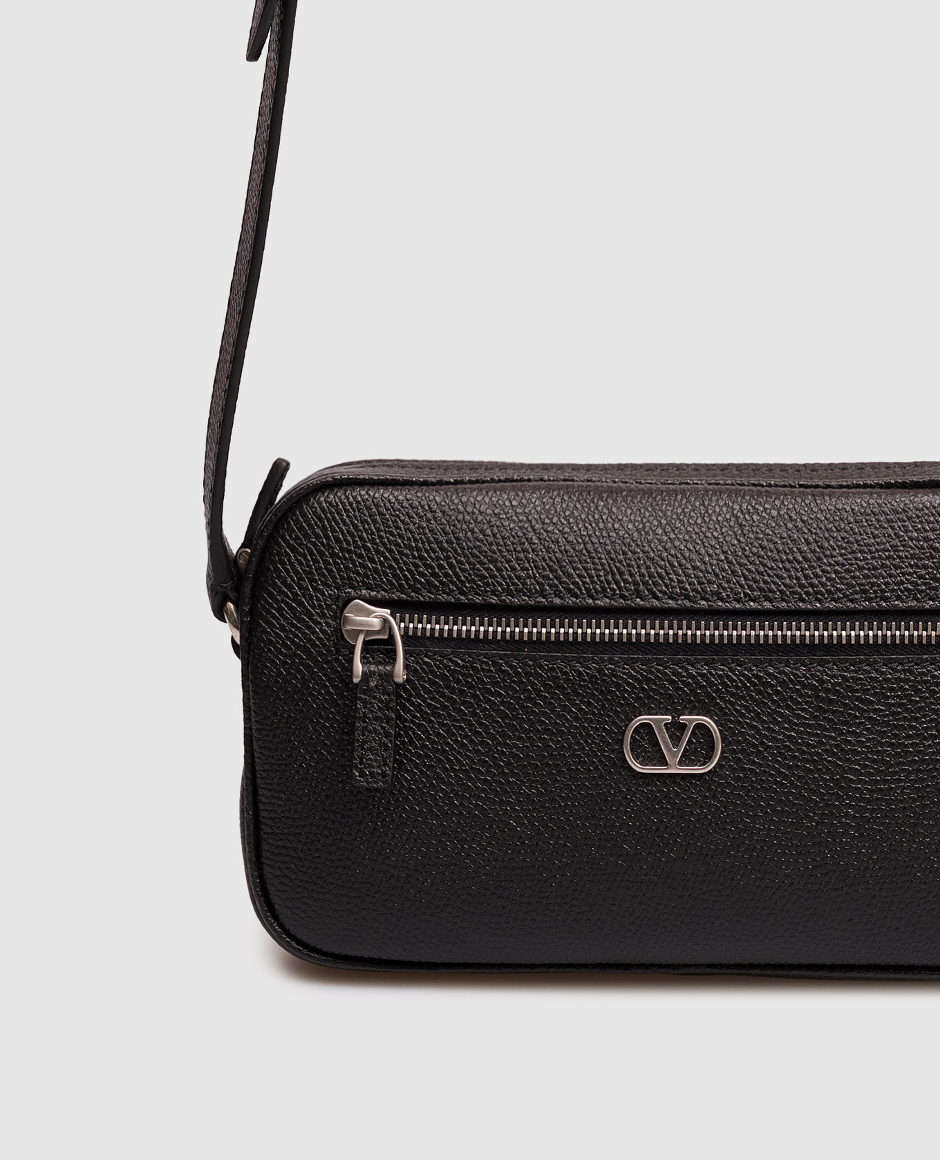 Valentino Чорна шкіряна сумка VLogo 9Y2P0AW7UAG зображення 6