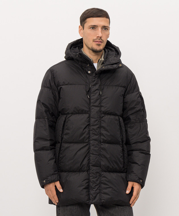 C.P. Company Черный пуховик с патчем логотипа MOW217A110655G изображение 3