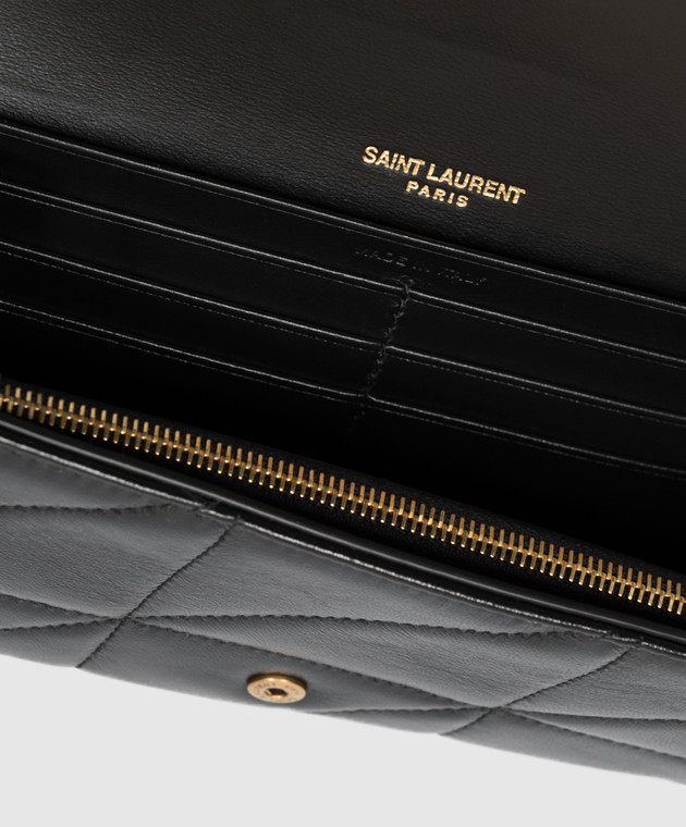 Saint Laurent Чорний шкіряний гаманець JAMIE 863360AAG7X зображення 3