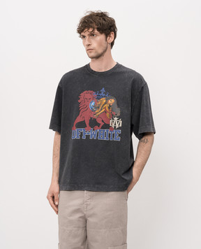 Off-White Сіра футболка з принтом 44MAA120S26J005