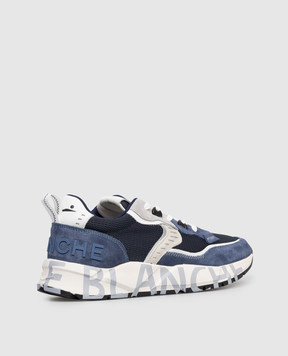 Voile Blanche Сині комбіновані кросівки CLUB01 з фактурним логотипом 0012019021021C05