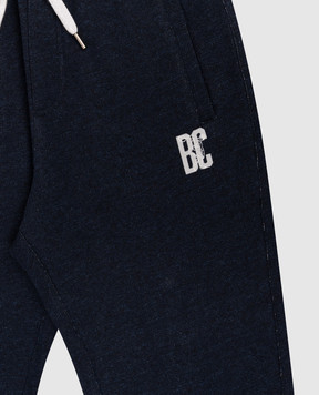 Brunello Cucinelli Дитячі сині джогери з принтом монограми BR831E355C