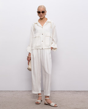 Herno Белая куртка с леном GI000392D12689