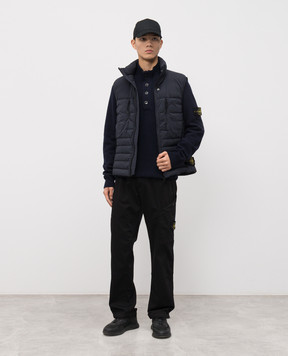 Stone Island Синий свитер с шерстью с патчем логотипа K2S155100040S00A3