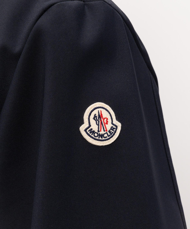 Moncler Синяя спортивная куртка с логотипом патча L20911A00049599LT изображение 5