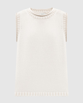 Loulou de Saison Жилет Effy кольору айворі з льону та шовку EFFY