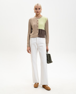 3.1 Phillip Lim Бежевый кардиган с шерстью альпаки в узор E26170520AMC