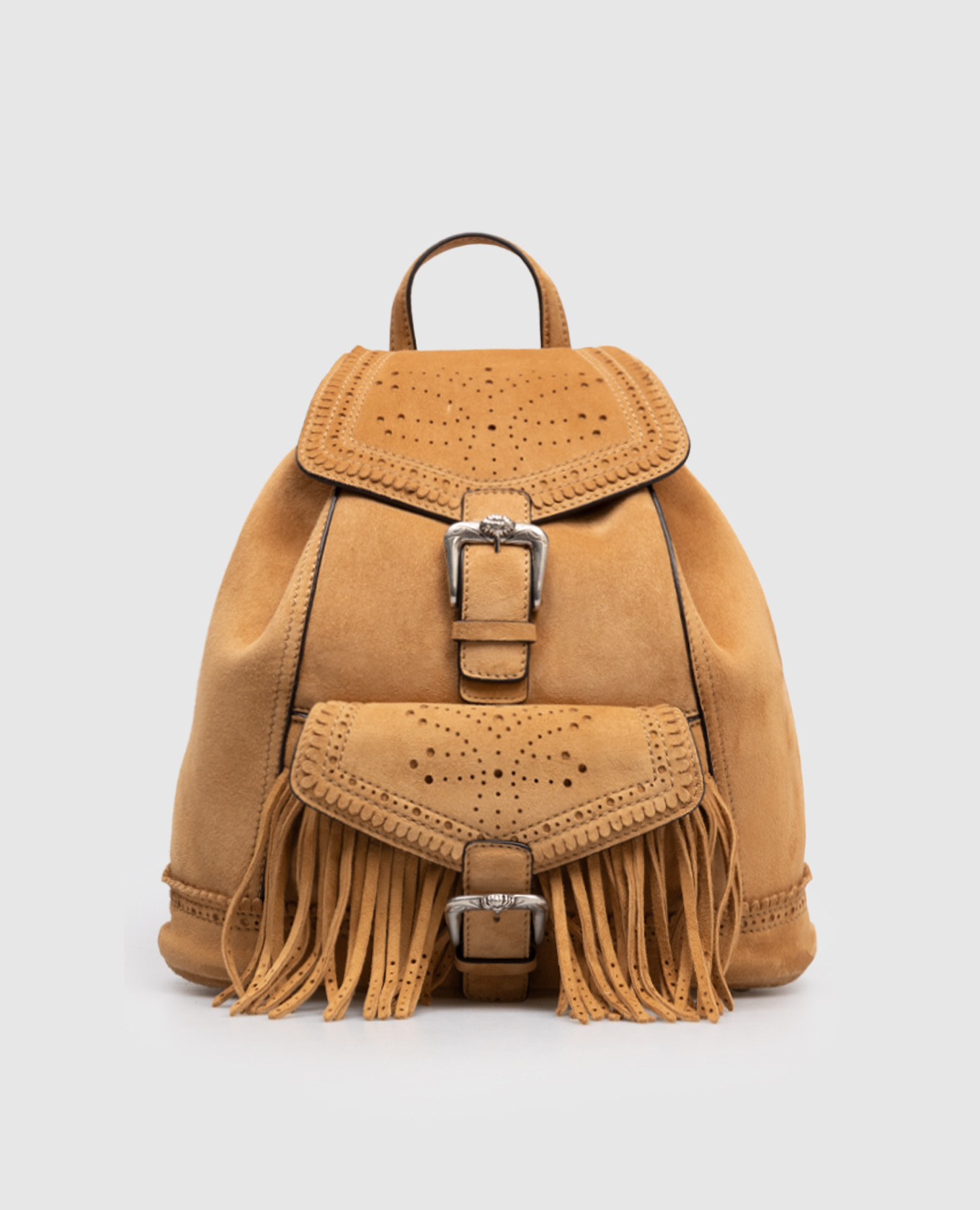 

Коричневый замшевый рюкзак с бахромой, Рюкзаки