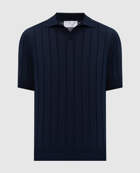 Pini Parma Синее поло из хлопка POLORIBBL