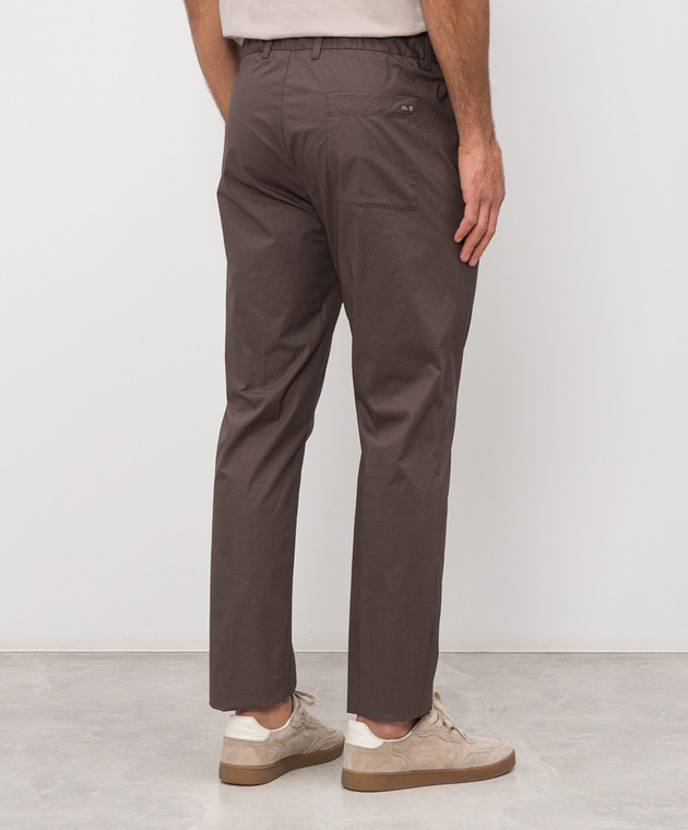 Herno Коричневые брюки с металлической пластиной с логотипом PT000166U13164Z изображение 4