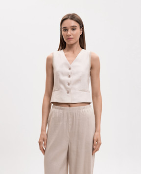 Max Mara Бежевий жилет MXMCALIBRI з льону MXMCALIBRI