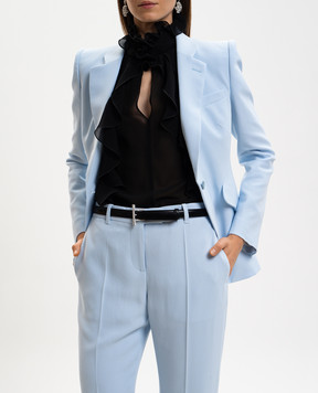 Alexander McQueen Чорний шкіряний пояс з кристалами 8396941HBES