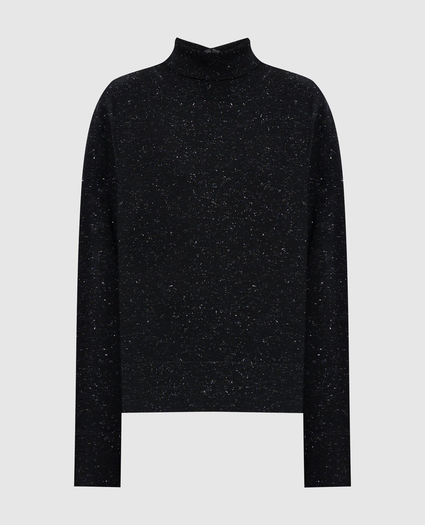 

Черный гольф с шерстью с люрексом, Гольфы