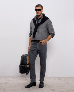 Brunello Cucinelli Сіре поло з бавовни M29400025