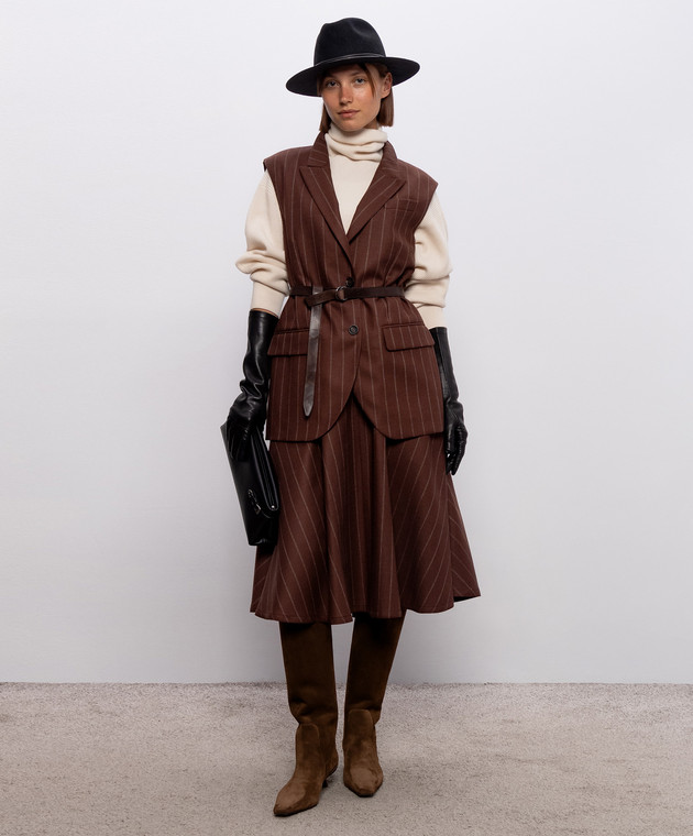 Brunello Cucinelli Бежевый свитер из шерсти, кашемира и шелка M16129313P изображение 2