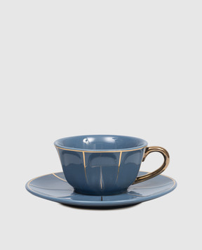 Bitossi Home Блакитна порцелянова чашка для чаю з блюдцем FTB00503