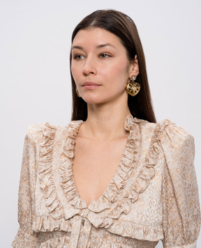 CelesteG Золотые серьги в форме ажурного сердца 2220