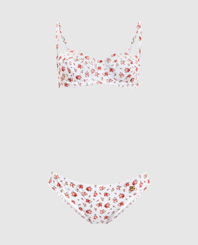 Dolce&Gabbana Белый купальник в принт O8A17JON0D1