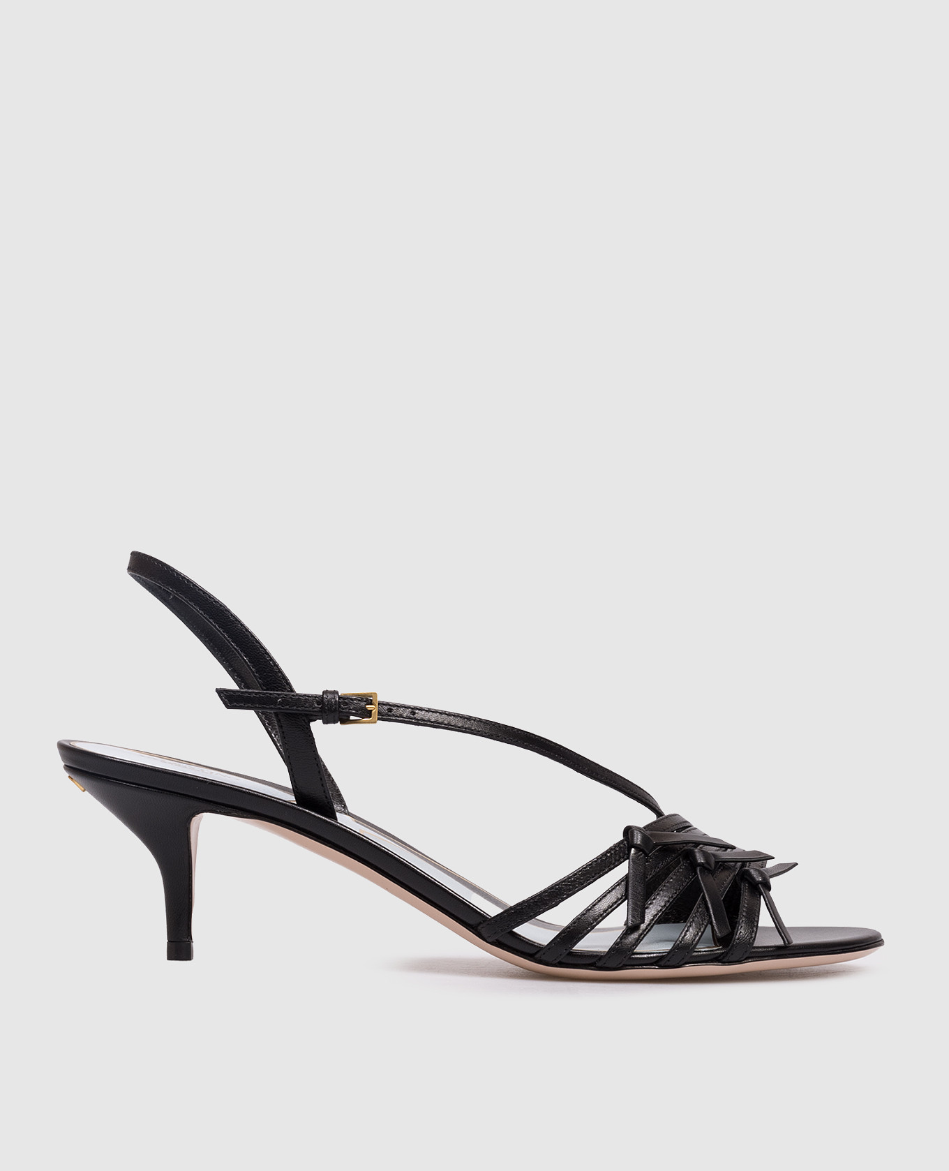 

Черные кожаные босоножки, Черный, Босоножки