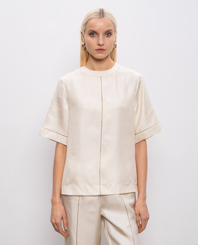 Loulou de Saison Бежевая блуза HAVANA из шелка HAVANA