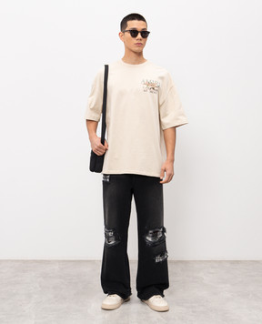 AMIRI Бежева футболка A World Of Hope And Dreams AMTOJR1095