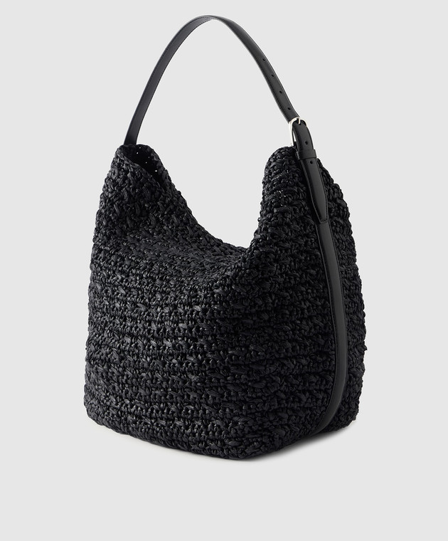 Toteme Черная сумка из рафии 262WAL853FB0647 изображение 3