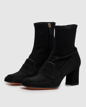 Santoni Чорні замшеві ботильйони WTOR72445HI2NUEH
