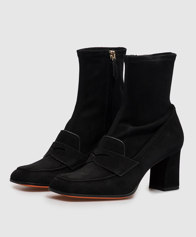 Santoni Чорні замшеві ботильйони WTOR72445HI2NUEH зображення 2