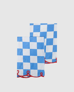 Bitossi Home Набор голубых сервировочных салфеток в клетку DAM00053