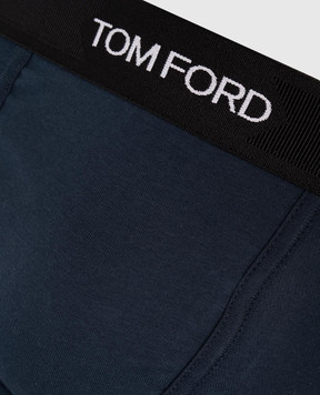 Tom Ford Сиині труси-боксери з контрастним візерунком логотипа T4LC31040