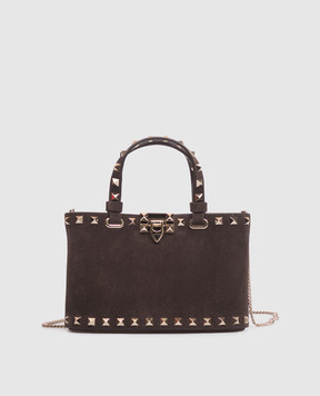 Valentino Замшевая коричневая сумка Rockstud 9W2P0AT0KQQ