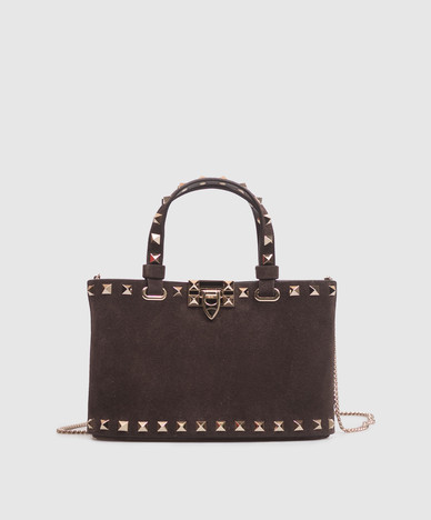 Замшевая коричневая сумка Rockstud