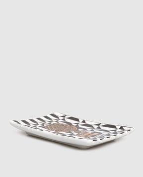 Fornasetti Біла порцелянова попільничка Chiavi & Losanghe P37Z195