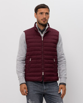 Brunello Cucinelli Бордовий пуховий жилет MV4081797