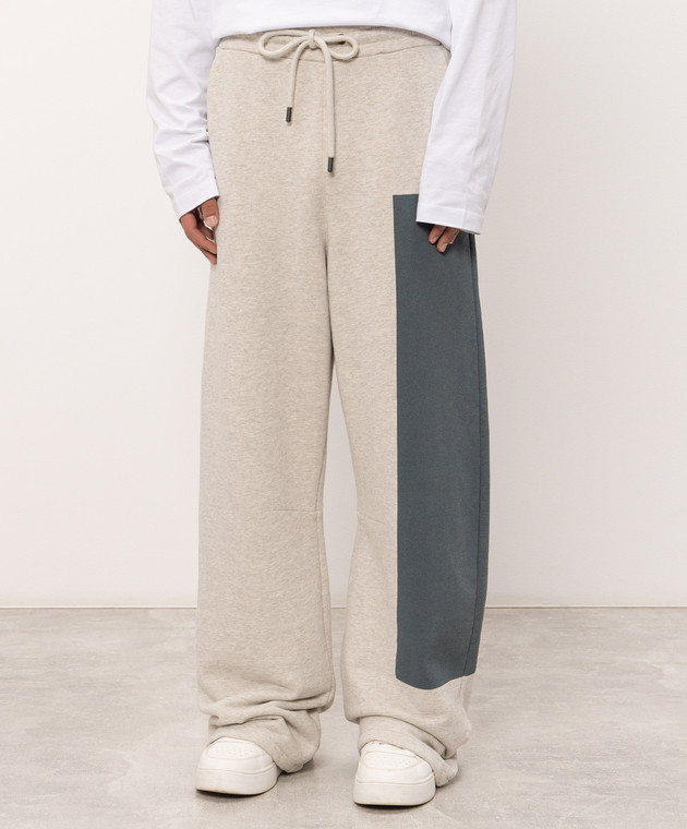 Off-White Серые спортивные меланжевые штаны 44MCJ03QF26F001060 изображение 3
