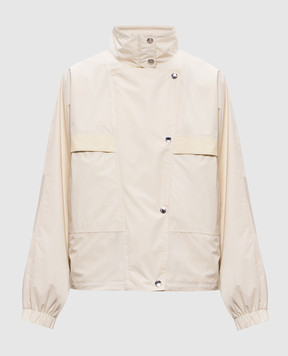 Yves Salomon Army Бежева куртка зі шкіряними вставками 26EFV01257L04W