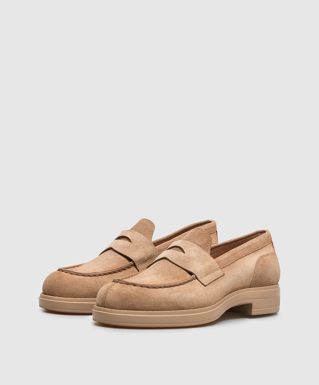Santoni Коричневі замшеві лофери WUYW72448PKVNHSY зображення 2