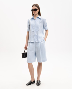 Agnona Голубые бермуды из льна T81103XU3049