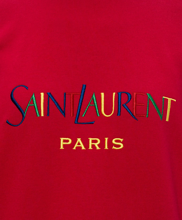 Saint Laurent Рожевий світшот з вишивкою логотипа 873600Y36ZO зображення 5