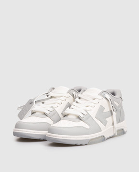 Off-White Шкіряні кросівки Out Of Office сірого кольору OWIA259C99LEA006