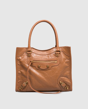 Balenciaga Коричнева шкіряна сумка-тоут LE City 852608210F6