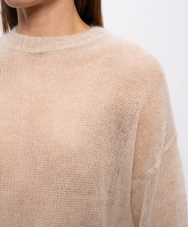 Brunello Cucinelli Бежевий джемпер з вовною M2I776830 зображення 5