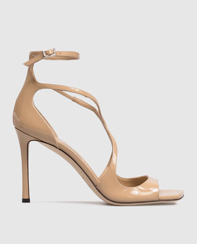 Jimmy Choo Бежеві шкіряні лаковані босоніжки Azia AZIA95PAT