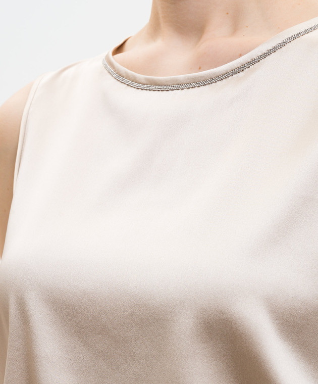 Peserico Бежевий топ із шовку E08893D02372 зображення 5