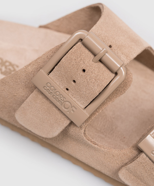 Colors of California Бежеві замшеві шльопанці SLOFI HCBIO56N зображення 5