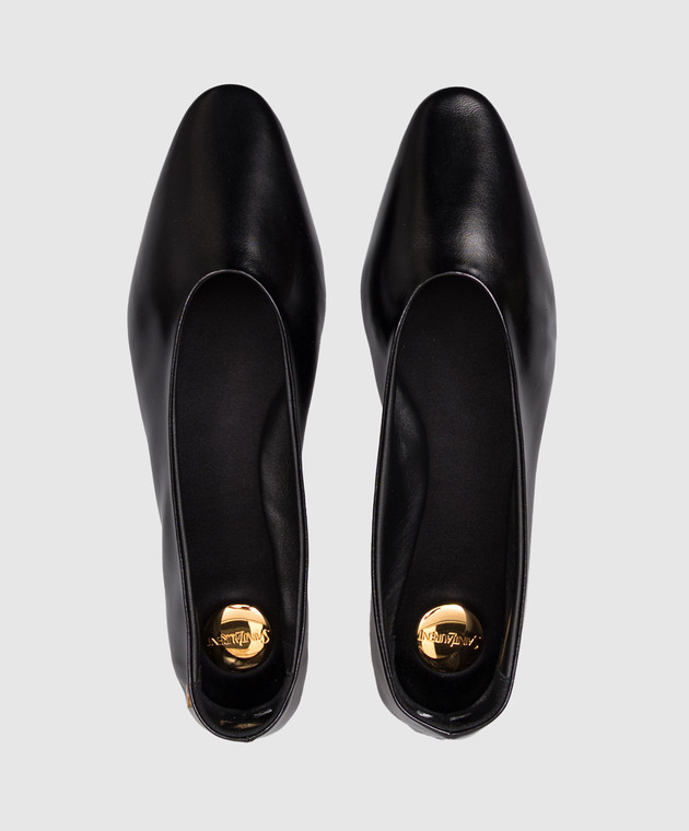 Saint Laurent Чорні шкіряні балетки SAO 860600AAEHF зображення 4
