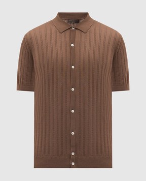 Brett Johnson Коричневый кардиган с шелком с коротким рукавом SS26K16LPOSMOC